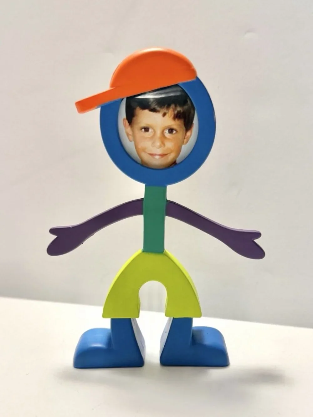 CBS Designs 1999 Vintage Flexo Buddies Man Boy Photo Frame Bendable Figure 90's